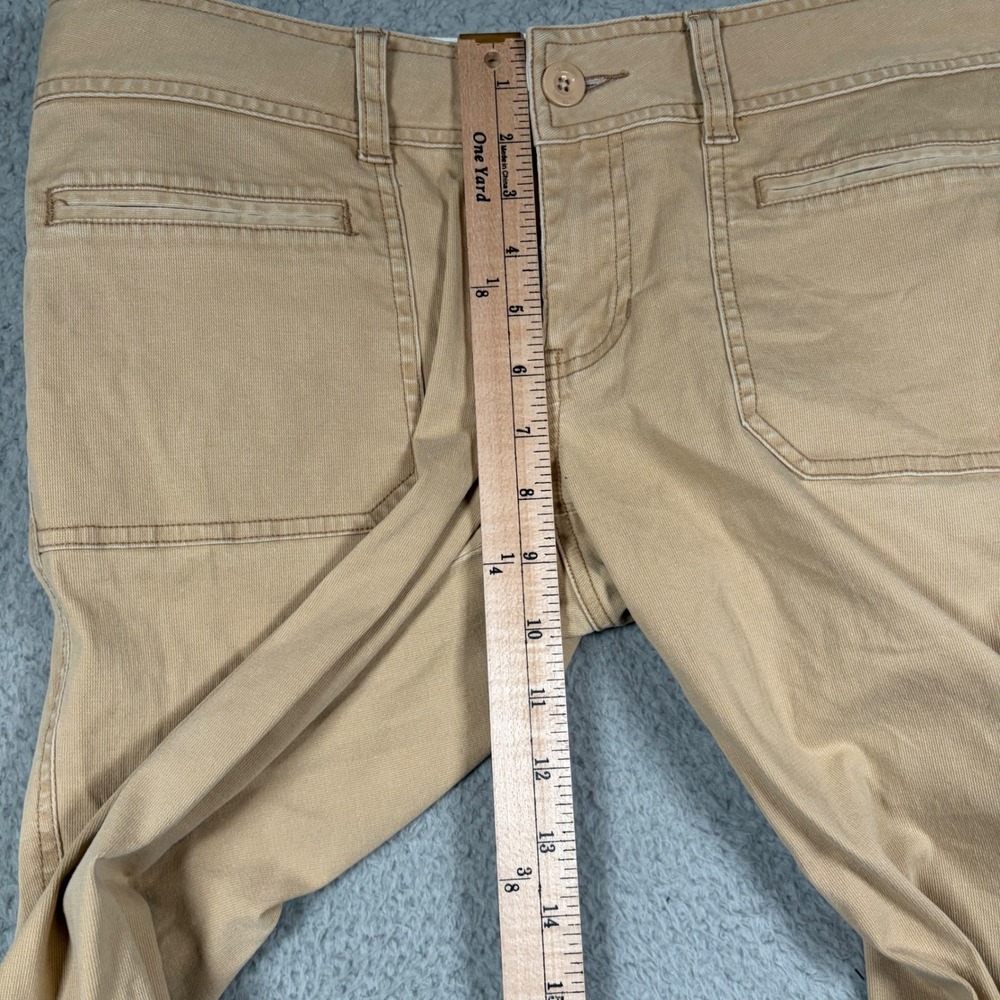 Hollister Y2K Women's Size 9 Tan Flare Leg Casual‎ Pants Stretch Cotton Blend - Picture 4 of 9